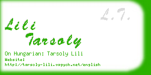 lili tarsoly business card